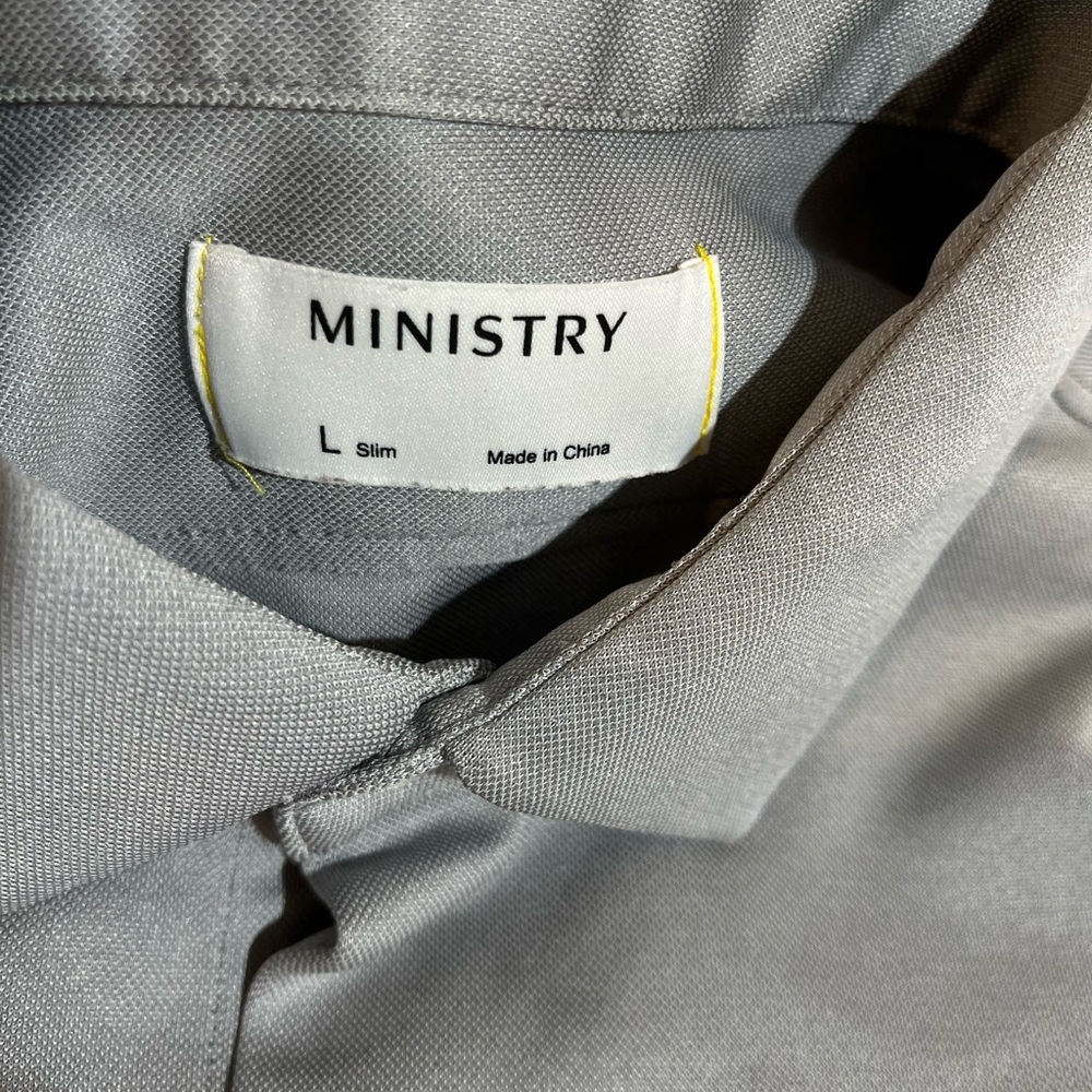 Ministry Of Supply Shirt Men's Large Gray Casual Slim Fit Button Up Preppy - Picture 4 of 9